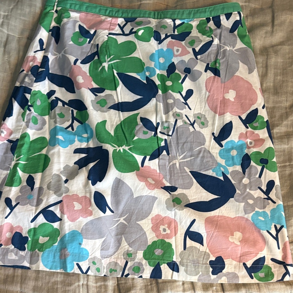 Boden Floral A-Line Skirt - Green, Pink, Blue, Gray - Picture 7 of 7
